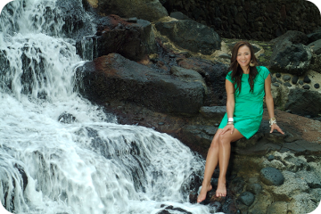 Anri waterfall portrait